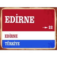 BiveSa Edirne Ili Retro Ahşap Sokak Tabelası