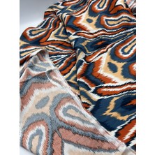 Elna Kumaş Canlı Ikat Desenli Pamuk-Viskoz Kumaş – Yumuşak, Nefes Alabilir ve Dökümlü | Elbise, Kimono, Etek, Bluz ve Gömlek Için | 150 cm Genişlik – ELNV12