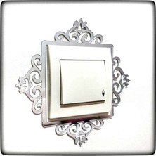 Evsay Tekli Priz Kenarı Süsü 5 Adet Duvar Süsü Gümüş