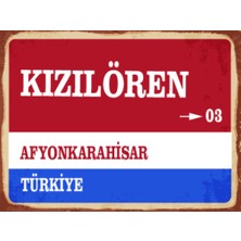 BiveSa Afyonkarahisar Ili Kızılören Ilçesi  Retro Ahşap Sokak Tabelası