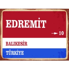 BiveSa Balıkesir Ili Edremit Ilçesi  Retro Ahşap Sokak Tabelası