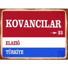 BiveSa Elazığ Ili Kovancılar Ilçesi  Retro Ahşap Sokak Tabelası