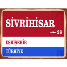 BiveSa Eskişehir Ili Sivrihisar Ilçesi  Retro Ahşap Sokak Tabelası