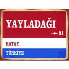 BiveSa Hatay Ili Yayladağı Ilçesi  Retro Ahşap Sokak Tabelası