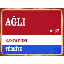 BiveSa Kastamonu Ili Ağlı Ilçesi  Retro Ahşap Sokak Tabelası