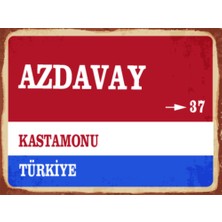 BiveSa Kastamonu Ili Azdavay Ilçesi  Retro Ahşap Sokak Tabelası