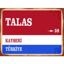 BiveSa Kayseri Ili Talas Ilçesi  Retro Ahşap Sokak Tabelası