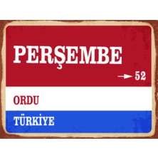BiveSa Ordu Ili Perşembe Ilçesi  Retro Ahşap Sokak Tabelası
