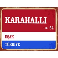 BiveSa Uşak Ili Karahallı Ilçesi  Retro Ahşap Sokak Tabelası