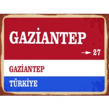 BiveSa Gaziantep Ili Retro Ahşap Sokak Tabelası