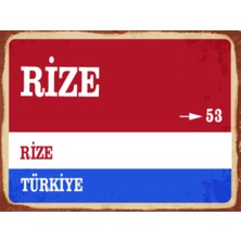BiveSa Rize Ili Retro Ahşap Sokak Tabelası