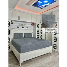 Gül Model Welsoft Yumuşak Kış Aylarının Vazgeçilmez Yatak Koruyucu Örtüsü - Koyu Gri - 140X200