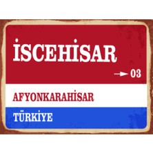 BiveSa Afyonkarahisar Ili Iscehisar Ilçesi  Retro Ahşap Sokak Tabelası