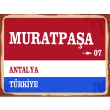 BiveSa Antalya Ili Muratpaşa Ilçesi  Retro Ahşap Sokak Tabelası