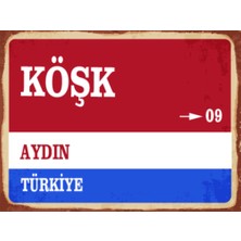 BiveSa Aydın Ili Köşk Ilçesi  Retro Ahşap Sokak Tabelası