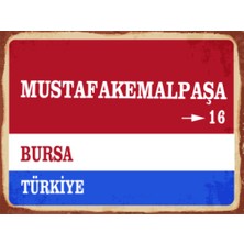BiveSa Bursa Ili Mustafakemalpaşa Ilçesi  Retro Ahşap Sokak Tabelası