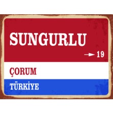 BiveSa Çorum Ili Sungurlu Ilçesi  Retro Ahşap Sokak Tabelası
