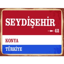 BiveSa Konya Ili Seydişehir Ilçesi  Retro Ahşap Sokak Tabelası
