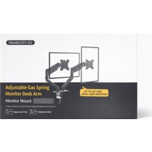 Desfree Dy-02 Profesyonel Amortisörlü Çiftli Monitör Askı Kolu  17" - 32"