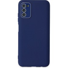 Genel Tedarik Samsung Galaxy A03S Kılıf Lansman Glass Kapak - Sky BLUE-(5796) - EMTHBA4892-8233