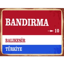 BiveSa Balıkesir Ili Bandırma Ilçesi  Retro Ahşap Sokak Tabelası