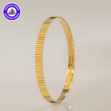 E-Gümüş 925 Ayar Yaldızlı Altın Kaplama Gümüş Suyolu Bilezik