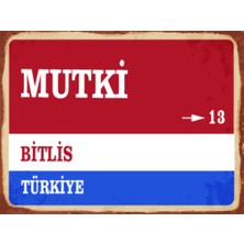 BiveSa Bitlis Ili Mutki Ilçesi  Retro Ahşap Sokak Tabelası