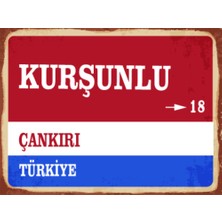 BiveSa Çankırı Ili Kurşunlu Ilçesi  Retro Ahşap Sokak Tabelası