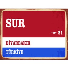 BiveSa Diyarbakır Ili Sur Ilçesi  Retro Ahşap Sokak Tabelası