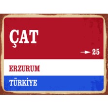 BiveSa Erzurum Ili Çat Ilçesi  Retro Ahşap Sokak Tabelası