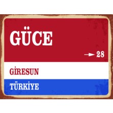 BiveSa Giresun Ili Güce Ilçesi  Retro Ahşap Sokak Tabelası