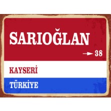 BiveSa Kayseri Ili Sarıoğlan Ilçesi  Retro Ahşap Sokak Tabelası