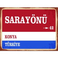 BiveSa Konya Ili Sarayönü Ilçesi  Retro Ahşap Sokak Tabelası