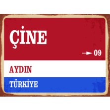 BiveSa Aydın Ili Çine Ilçesi  Retro Ahşap Sokak Tabelası