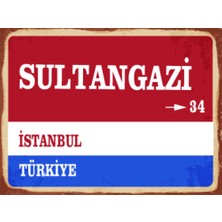 BiveSa Istanbul Ili Sultangazi Ilçesi  Retro Ahşap Sokak Tabelası
