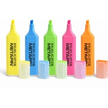 Metapin Fosforlu Kalem Neon Renkler 5 Renk Set