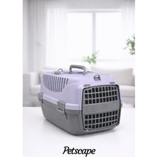 Petscape Kedi Köpek Taşıma Çantası Sert Plastik Havalandırmalı Puset Güvenli Kilitli Evcil Hayvan Taşıma Kafesi