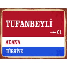 BiveSa Adana Ili Tufanbeyli Ilçesi  Retro Ahşap Sokak Tabelası