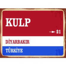 BiveSa Diyarbakır Ili Kulp Ilçesi  Retro Ahşap Sokak Tabelası