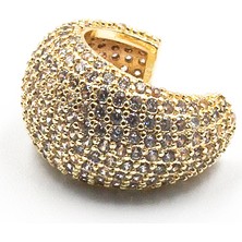 Sose Moda Zirkon Taşlı Kalın Halka Earcuff – Gold, Sıkıştırmalı, Anti Alerjik Kıkırdak Küpe