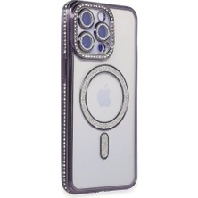 Genel Tedarik iPhone 14 Pro Kılıf Joke Simli Magneticsafe Kılıf - Derin MOR-(5796) - EMTHBA7373-3619