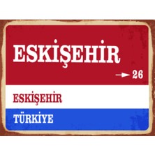 BiveSa Eskişehir Ili Retro Ahşap Sokak Tabelası