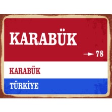 BiveSa Karabük Ili Retro Ahşap Sokak Tabelası