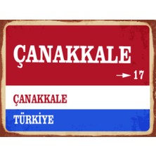 BiveSa Çanakkale Ili Retro Ahşap Sokak Tabelası