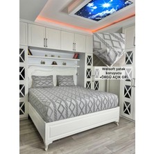 Örgü Model Welsoft Yumuşak Kış Aylarının Vazgeçilmez Yatak Koruyucu Örtüsü - Açık Gri - 200X200