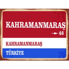 BiveSa Kahramanmaraş Ili Retro Ahşap Sokak Tabelası