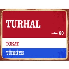 BiveSa Tokat Ili Turhal Ilçesi  Retro Ahşap Sokak Tabelası