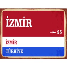 BiveSa Izmir Ili Retro Ahşap Sokak Tabelası