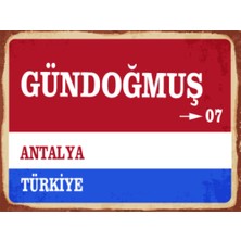 BiveSa Antalya Ili Gündoğmuş Ilçesi  Retro Ahşap Sokak Tabelası