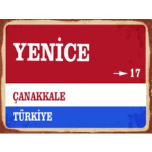 BiveSa Çanakkale Ili Yenice Ilçesi  Retro Ahşap Sokak Tabelası